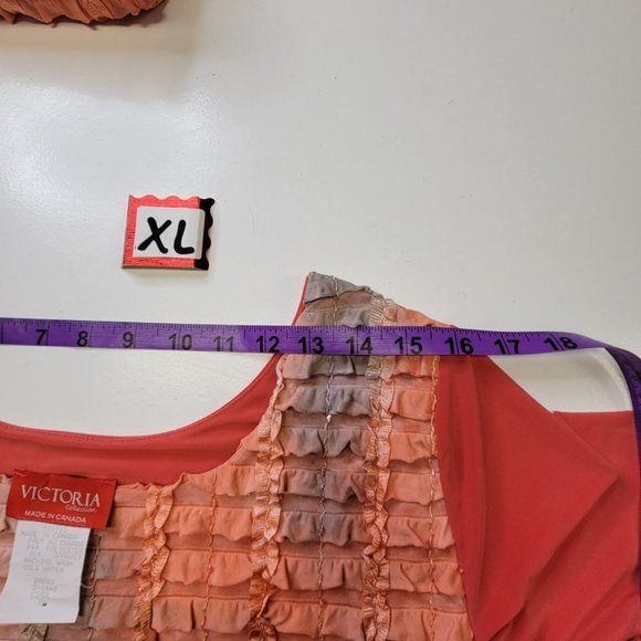 Coral and Grey Short Sleeve Dress  Various Sizes Plus Sizes M L XL 1XL - Picture 14 of 15